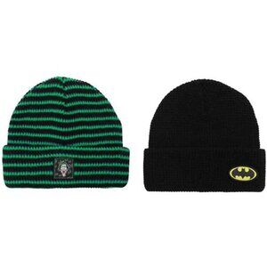 NEW Batman and Joker Cuff Unisex Beanie Set of 2